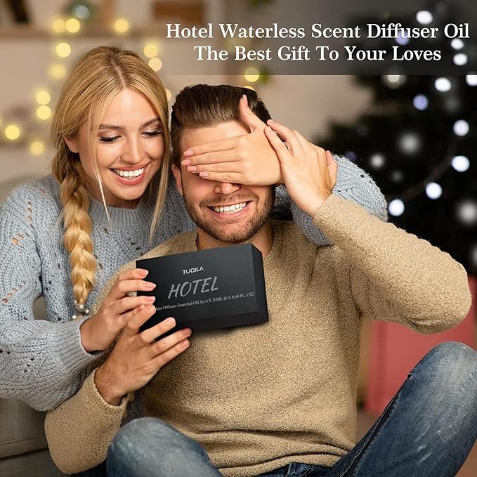 Waterless Diffuser Essential Oil Set(6X 20mL), Hotel Luxury Aroma Scent Oil My Way, Olene, Pumpkin Cream,Winter Pine,Usage Cold Air Diffuser Aromatherapy for Home Home, Office, Car