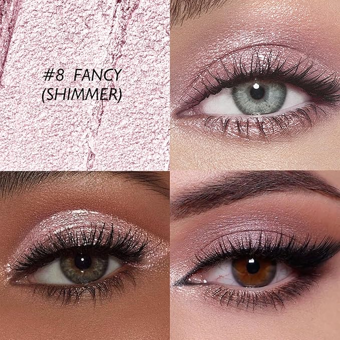 Shimmer Eye Shadow Stick, Cream Eyeshadow Stick Long-Lasting Crease-Proof Blendable Eye Brightener Pencil Multi-use for Eyeliner Highlighter Smooth Cream to Powder Eyes Crayon Makeup, 8 FANCY