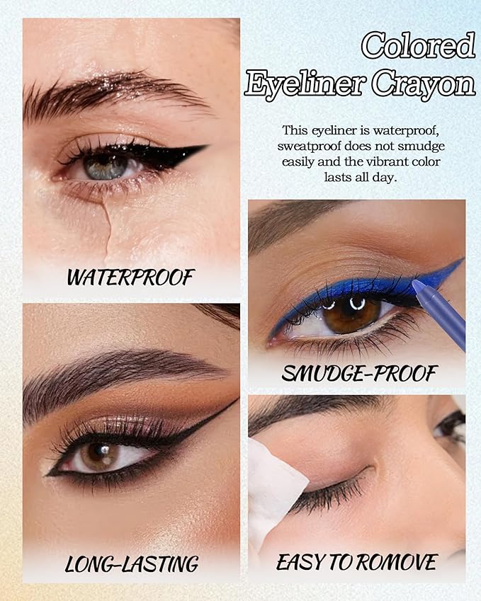 Waterline Gel Eyeliner Pencil, Coffee Brown Matte Waterproof Long Lasting Cream Eye Liner Pencil with Sharpener, Hypoallergenic Highly Pigmented Smudge-Proof Precision Eyeliner Makeup Pen for Women-02