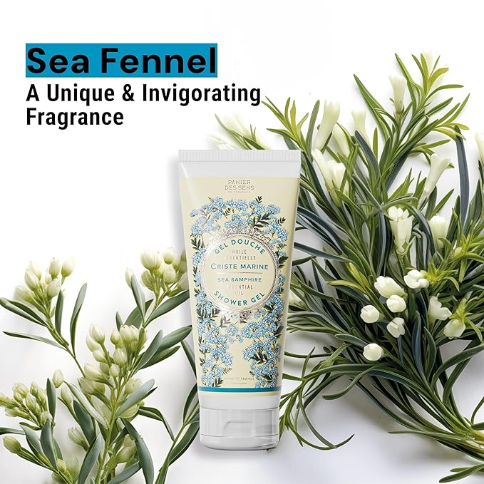 Panier des Sens - Sea Samphire Moisturizing Body Wash for Women & Men - Gentle Shower Gel with 96% Natural Ingredients for Sensitive Skin - Body Care Made in France, SLS Free, Vegan - 6.8 Fl Oz