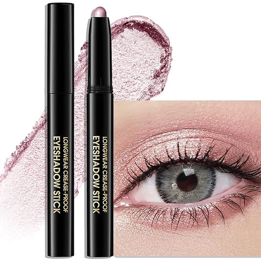 Shimmer Eye Shadow Stick, Cream Eyeshadow Stick Long-Lasting Crease-Proof Blendable Eye Brightener Pencil Multi-use for Eyeliner Highlighter Smooth Cream to Powder Eyes Crayon Makeup, 8 FANCY