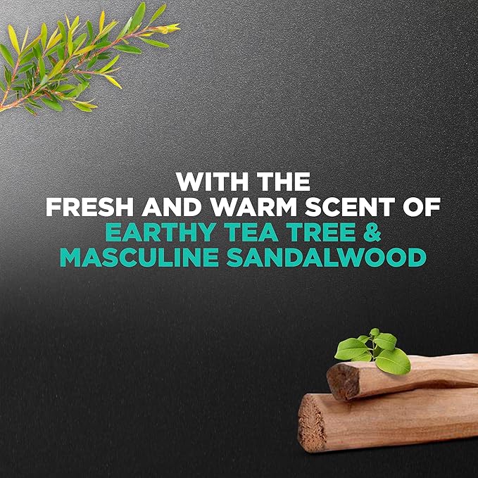 DOVE MEN + CARE Body and Face Wash Invigorating Revive 3N1 with Tea Tree Oil, with 24-Hour Nourishing Micromoisture Technology, 30 oz