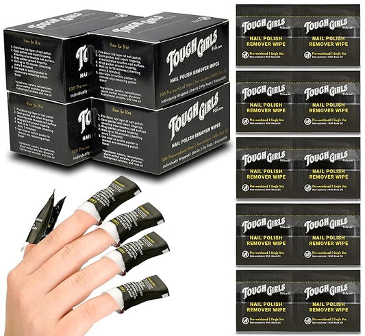 | Nail Polish Remover Wipes | 100% Non-Acetone | Secure Adhesive Strip | Rose Oil | Pre-moistened 2-Ply (400 Pack)