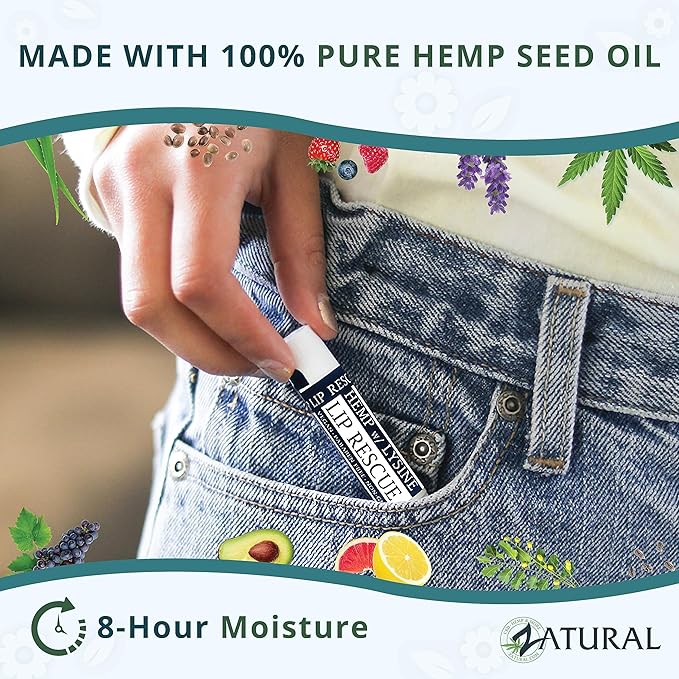 Zatural Ultra Moisturizing Hemp Lip Balm Heal & Protect with L-Lysine and Hemp With Vitamin E and Omgeas Soft & Smooth Lips (3)
